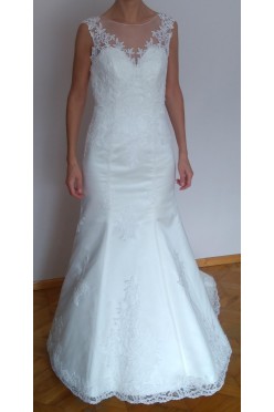 Suknia ślubna syrenka z trenem Sandy Annais ecru 36