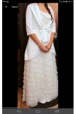 Suknia ślubna ecru r.38-40 + bolerko + płaszczyk