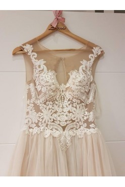 Piękna suknia ślubna, blady róż, rozmiar 38 JAK NOWA!