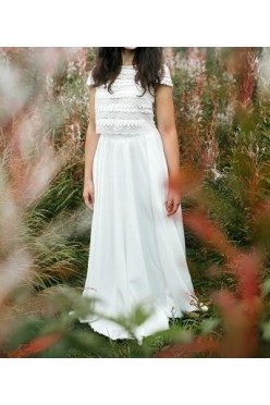 boho rustykalna dwuczęściowa suknia ślubna 36/38