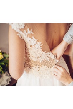 Suknia ślubna rustykalna piękna romantyczna