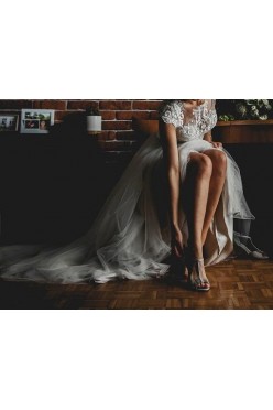 Dwuczęściowa suknia ślubna, spódnica i top