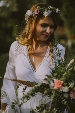 Suknia BOHO szerokie rękawy ślub wesele rustykalna