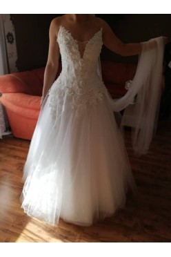 Suknia ślubna dwuczęściowa biała  168cm+12 rozm. 38