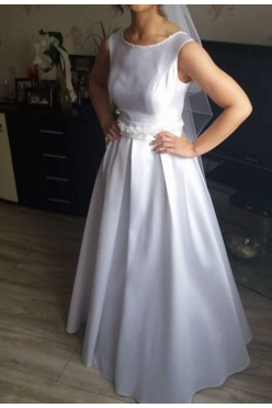 ponadczasowa klasyczna elegancka suknia  mikado