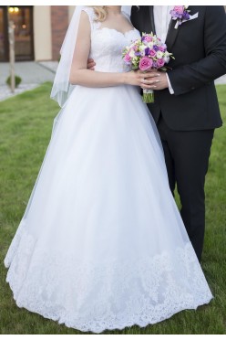 Suknia ślubna KATERINA rozmiar 36-38, kolor: biała