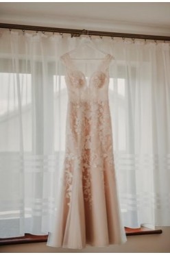 Suknia ślubna SABE 36/38 FONTAIN, pudrowy róż