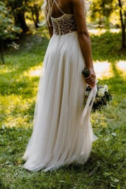 Justin Alexander Sincerity 4028 suknia nude kryształy plecy