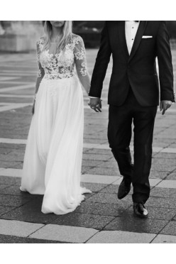 Suknia ślubna muślin koronka 36/38 litera A