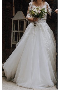 Sprzedam koronkową suknię ślubną rozmiar 34/36