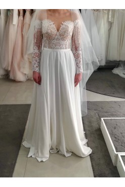 Suknia ślubna z długim rękawem/ kolekcja 2018