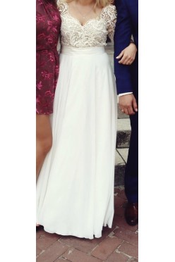 Suknia-koronka,muślin-delikatna rustykalna 36/38