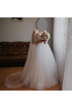 Suknia Ślubna AGNES + długi katedralny welon
