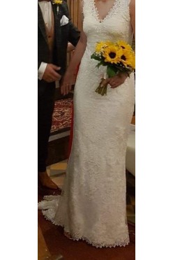 Suknia ślubna syrenka r. 36/38 koronka