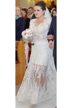 Suknia Ślubna koronkowa szyta ręcznie własnego projektu.