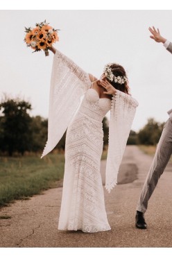 Rustykalna boho koronkowa suknia ślubna NABLA Daisy