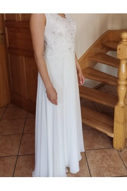Sukienka ecru maxi