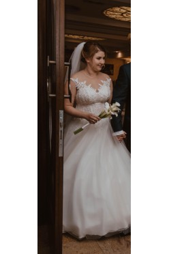 Suknia ślubna Pilar Enzo 160 cm ivory welon gratis