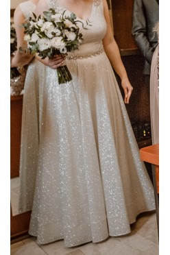 brokatowa suknia ślubna