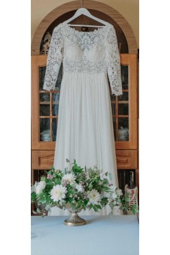 Suknia ślubna Sabe Fjord , muślinowa ,boho , gipiura