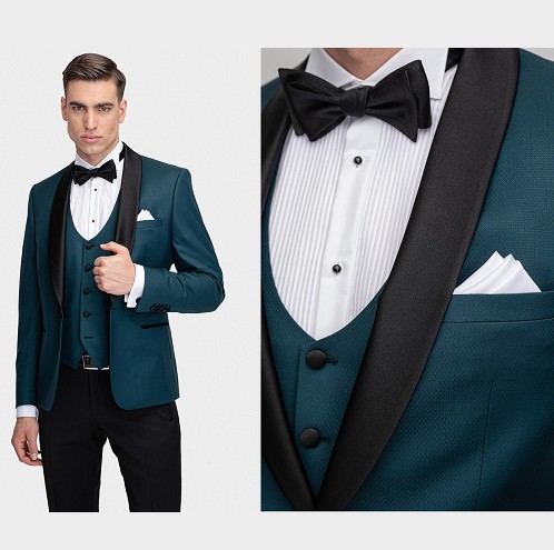 Zielony ślubny smoking