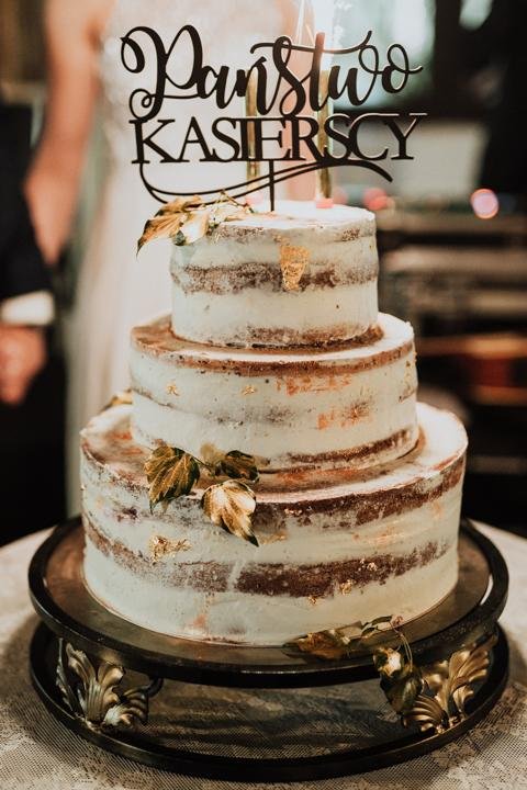 золотой торт свадьба, голый торт, свадебная церемония