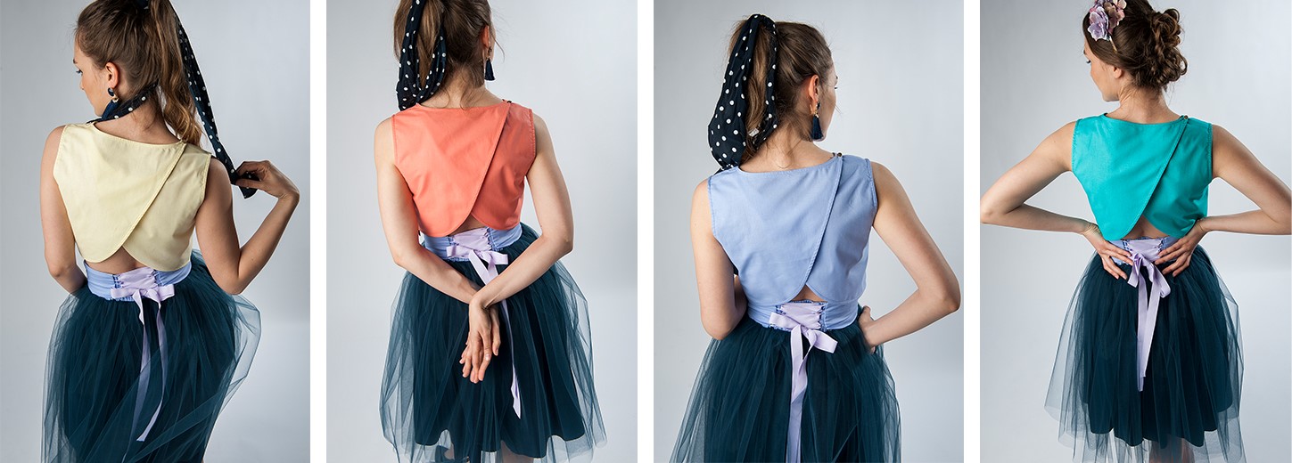 Granatowa sukienka dla świadkowej – tiulowa spódnica