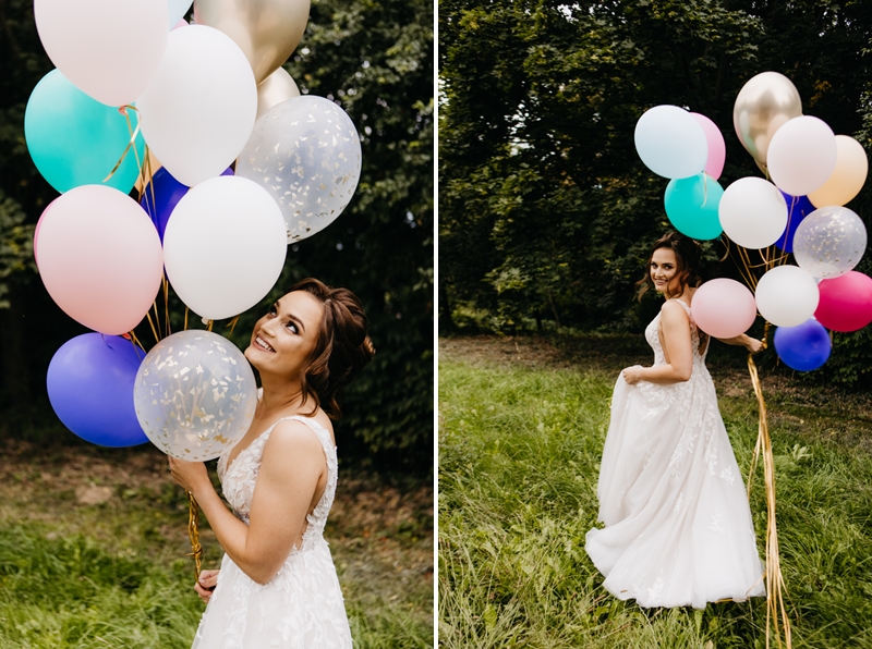 portret panny młodej panna młoda z balonami slubnaglowie.pl