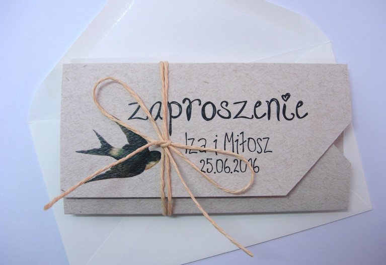 Zaproszenia ślubne Zawiadomienia Rustykalne Ekologiczne ślub Na